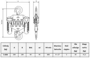 339 33971906 Wciągnik łańcuchowy iskrobezpieczny ręczny EX udźwig 5000 kg wysokość podnoszenia 6m) 71906-uniw - Wciągarki 339 33971906 Wciągnik łańcuchowy iskrobezpieczny ręczny EX udźwig 5000 kg wysokość podnoszenia 6m) 71906-uniw - Wciągarki - miniaturka - grafika 3