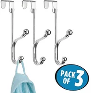Wieszaki łazienkowe - MetroDecor mDesign hak garderobiany  3 wieszak na drzwi do pokoju dziecięcego, przedpokoju, sypialni itp.  wystarczy włożyć go do zawieszenia bez wiercenia  chrom 3721MDCO - miniaturka - grafika 1