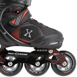 Nils Extreme NA9080 CZARNO/CZERWONE ROZM M (35-38) ŁYŻWOROLKI EXTREME - Rolki - miniaturka - grafika 8