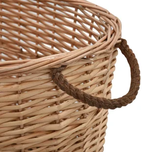 Saska Garden vidaXL na drewno, z uchwytami, 58x42x29 cm, naturalna wiklina vidaXL - Akcesoria kominkowe - miniaturka - grafika 6