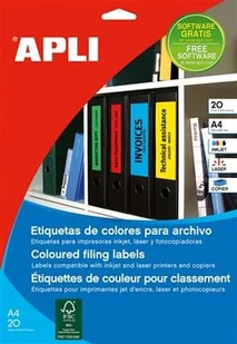 APLI Etykiety samoprzylepne do segregatora , 61x190mm, czerwone AP1376 - Etykiety samoprzylepne i bloki etykiet - miniaturka - grafika 2