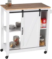 Wózki kuchenne - Wózek kuchenny na kółkach LANDHAUS z drewna sosnowego i MDF WENKO 54130100 - miniaturka - grafika 1