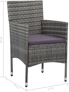 vidaXL Krzesła ogrodowe, 2 szt., rattan PE, szare - Fotele i krzesła ogrodowe - miniaturka - grafika 7