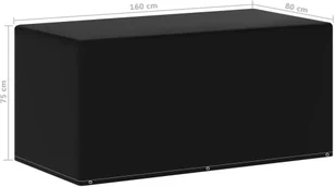 vidaXL Pokrowiec na meble ogrodowe, 6 oczek, 160x80x75 cm - Pokrowce na meble ogrodowe - miniaturka - grafika 5