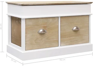 vidaXL Ławka do przedpokoju, 70 x 35 x 45 cm, drewno paulownia vidaXL - Ławki do przedpokoju - miniaturka - grafika 8