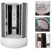 Kabiny z hydromasażem - Kabina prysznicowa z hydromasażem i sauną 90x90 Daria 7101 - miniaturka - grafika 1