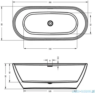 Riho  Inspire wanna wolnostojąca 180x80cm - Wanny - miniaturka - grafika 2
