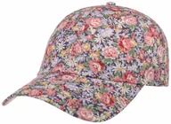 Czapki damskie - Czapka Allover Flowers by Lipodo, cimnoniebiesko-brudnoróżowy, One Size - miniaturka - grafika 1