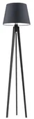 Lampy stojące - Lysne Lampa CURACAO tripod drewniany E27 abażur grafitowy stelaż heban 1561138 - miniaturka - grafika 1