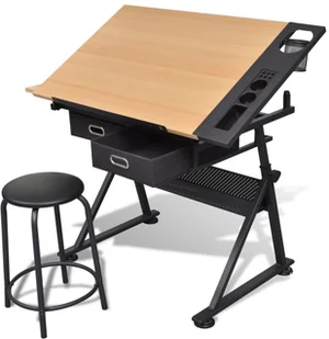 vidaXL Biurko krelarskie z krzesekiem - Zestawy mebli dla dzieci - miniaturka - grafika 2
