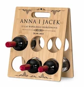 Stojaki na wino - Murrano Drewniany stojak na wino z nadrukiem na prezent dla pary na 25 SDW-008 - miniaturka - grafika 1