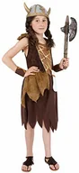 Stroje karnawałowe - SMIFFYS Kostium Wikinger dla dzieci dziewczynki, sukienka i Arm ciężarki, rozmiar: L, 38650, medium, brązowy 38650M - miniaturka - grafika 1