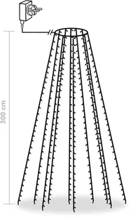 vidaXL Siatka lampek choinkowych, 300 zimnych białych diod LED, 300 cm vidaXL - Oświetlenie świąteczne - miniaturka - grafika 9