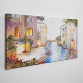Obrazy i zdjęcia - PL Coloray Obraz na Płótnie Miasto Rzeka Most Kwiaty 100x50cm - miniaturka - grafika 1