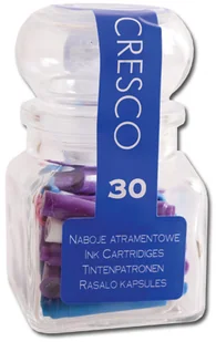 Cresco Naboje do piór CRESCO niebieski 30szt.- SŁOICZEK AA239CRE - Wkłady do długopisów - miniaturka - grafika 2