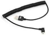 Kable USB - System-S System-S Rozciągliwy kabel spiralny Micro USB 2.0 kabel kątowy 90 stopni wtyk kątowy (prawo/męski) 50-135 cm 52566292 - miniaturka - grafika 1