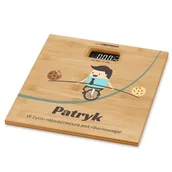 Wagi łazienkowe - Murrano Waga bambusowa łazienkowa z nadrukiem dla niego artysty WAG2-035 - miniaturka - grafika 1