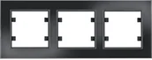 Klawisze i ramki - Schneider LUMINA-PASSION-Ramka-3-krotna-pozioma-szkło-czarne WL9231 - miniaturka - grafika 1