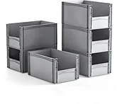 Pojemniki biurowe - AJ Produkty Pojemnik plastikowy, szary, 600x400x320 mm, 6 pak - miniaturka - grafika 1
