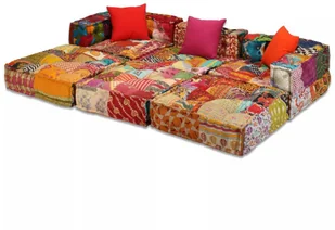 vidaXL Patchworkowa sofa modułowa, 3-osobowa - Sofy i kanapy vidaXL Patchworkowa sofa modułowa, 3-osobowa - Sofy i kanapy - miniaturka - grafika 2