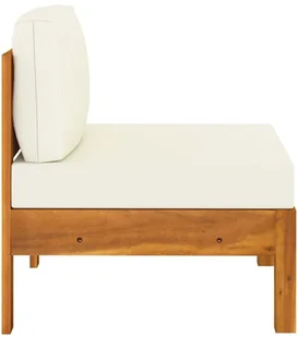 vidaXL 4-osobowa sofa ogrodowa z kremowymi poduszkami, drewno akacjowe 3057928 - Meble ogrodowe - miniaturka - grafika 6