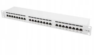 Lanberg Patch panel 24 port 1U CAT.5e Ekranowany Szary PPS5-1024-S - Akcesoria do szaf serwerowych - miniaturka - grafika 3