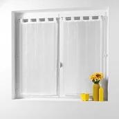 Zasłony - Douceur d'Intérieur , firanki na okno, z pętelkami/tkanina krepowa, włókna poliestrowe/szenilowe, biały, 120 x 60 cm 1624915 - miniaturka - grafika 1