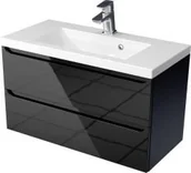 Szafki łazienkowe - Furni Szafka z Umywalką ETHOS 80 cm BLACK ETHC UM 80 - miniaturka - grafika 1