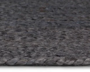 vidaXL Ręcznie wykonany dywan z juty, okrągły, 120 cm, ciemnoszary - Dywany - miniaturka - grafika 6