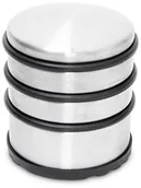 Akcesoria do drzwi - Relaxdays odbojnik drzwi ciężki, blokada drzwi z gumowymi pierścieniami, zderzak drzwi ze stali nierdzewnej i gumy, HBT: 75x68x68 mm, srebrny - miniaturka - grafika 1