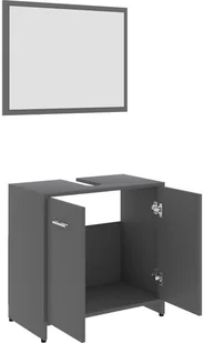 vidaXL vidaXL Zestaw mebli łazienkowych, szary, płyta wiórowa 8720286015551 - Meble łazienkowe - miniaturka - grafika 4