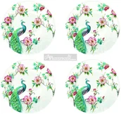 Talerze - Nuova Cer Easy life r2s ZESTAW: 4 PORCELANOWE TALERZE DESEROWE - PEACOCK PAW (976 PEAC) - miniaturka - grafika 1