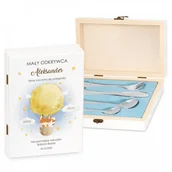 Sztućce dla dzieci - Murrano Zestaw Sztućców Dla Dzieci W Drewnianym Etui Nadruk Odkrywca SZT-ANIMALS_DRW-UV-031 - miniaturka - grafika 1