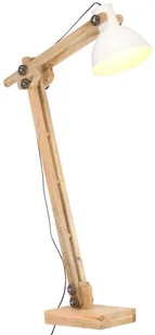 VidaXL Lampa podłogowa, biała, lite drewno mango, E27 320582 VidaXL VidaXL - Lampy sufitowe - miniaturka - grafika 2