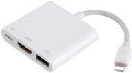 Adaptery i przejściówki - Adapter Konwerter OTG ze załącza LIGHTNING na HDMI/USB/LIGHTNING Przejściówka - miniaturka - grafika 1