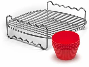 Philips HD9904/01-imprezowy zestaw do Airfryer (ruszt do grilla i foremki do muffinek), stal nierdzewna/czerwony HD9904/01 - Akcesoria i części do robotów kuchennych Philips HD9904/01-imprezowy zestaw do Airfryer (ruszt do grilla i foremki do muffinek), stal nierdzewna/czerwony HD9904/01 - Akcesoria i części do robotów kuchennych - miniaturka - grafika 1
