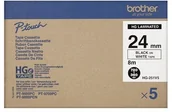 Etykiety do drukarek - Brother HGE-251 V5 5x Taśma 24mm laminowana biała (do wydruków wysokiej rozdzielczości), czarny nadruk E671-98505_20150122105728 - miniaturka - grafika 1