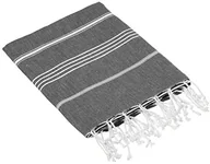 Ręczniki - Bersuse bersuse 100% bawełna  ateşi turecki ręcznik  badestrand Fouta Peshtemal Hamamtuch raz  klasyczny gestreiftes Pest raz  95 x 175 cm, parent, antracytowy, 95 x 175 cm ANATOLIA_PEST_ANTRASIT - miniaturka - grafika 1