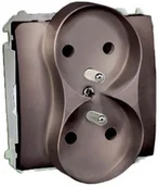 Gniazdka elektryczne - Kontakt Simon Gniazdko Basic podwójne z uziemieniem inox - miniaturka - grafika 1