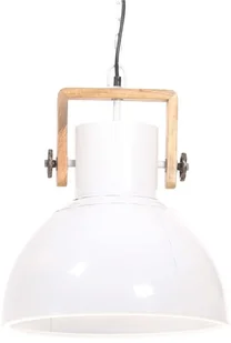 VidaXL Industrialna lampa wisząca, 25 W, biała, okrągła, 40 cm, E27 320538 - Lampy sufitowe - miniaturka - grafika 4