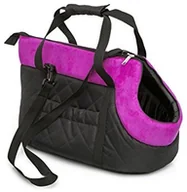 Sprzęt podróżny i transportery dla psów - HOBBYDOG R1 TORBA CZARNY Z RÓŻOWYM SZALEM NUBUK R1 TORCRS17 - miniaturka - grafika 1
