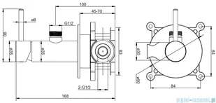 Omnires Y zestaw bidetowy punktowy podtynkowy 1-funkcyjny chrom SYSYBI2CR - Baterie bidetowe - miniaturka - grafika 3