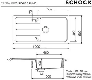 Schock FORMHAUS D-100L Asphalt - Zlewozmywaki - miniaturka - grafika 3