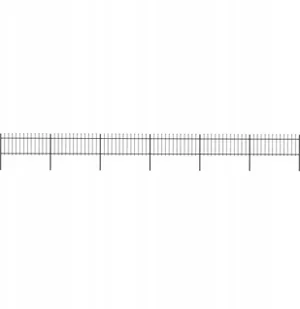 Vidaxl z prętów z grotami, stalowe, 10,2 x 0,8 m, czarne - Ogrodzenia - miniaturka - grafika 2