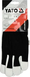 Yato RĘKAWICE ROBOCZE BAWEŁNA/SKÓRA CZARNE ROZM 9 - Rękawice robocze - miniaturka - grafika 2