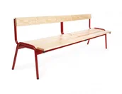 Meble do szkół i przedszkoli - Ławka korytarzowa Sylvia z oparciem 200 cm - miniaturka - grafika 1