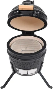 vidaXL Lumarko Ceramiczny grill kamado z wędzarnią, 2-w-1, 56 cm, czarny! 316093 - Grille - miniaturka - grafika 4