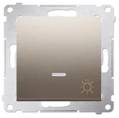 Wyłączniki światła i elektryczne - Kontakt Kontakt_Simon Przycisk światło z podświetleniem LED (moduł) 10AX. 250V. szybkozłącza złoty mat DS1L.01/44 - miniaturka - grafika 1