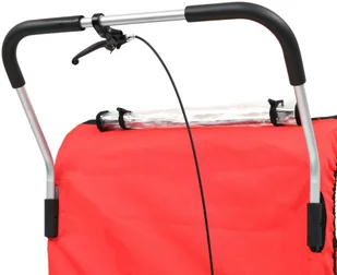 vidaXL Rowerowa przyczepka dla dzieci/wózek 2-w-1, czarny i czerwony vidaXL - Przyczepki rowerowe - miniaturka - grafika 5