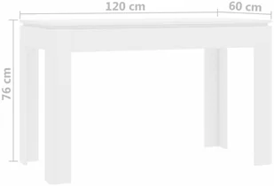 vidaXL Stół jadalniany, biały, 120 x 60 x 76 cm, płyta wiórowa - Stoły - miniaturka - grafika 12